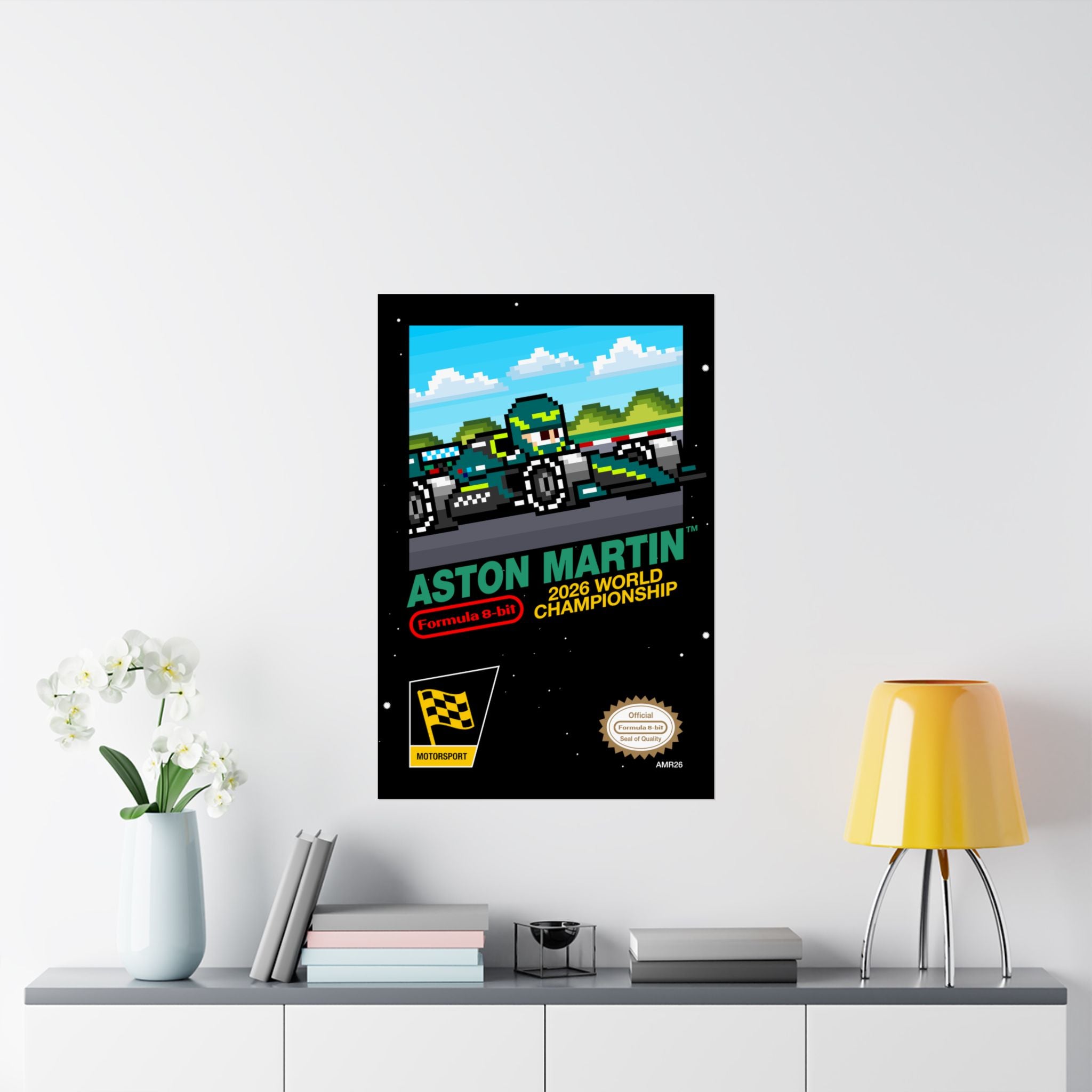 Aston Martin 8-bit Game Poster