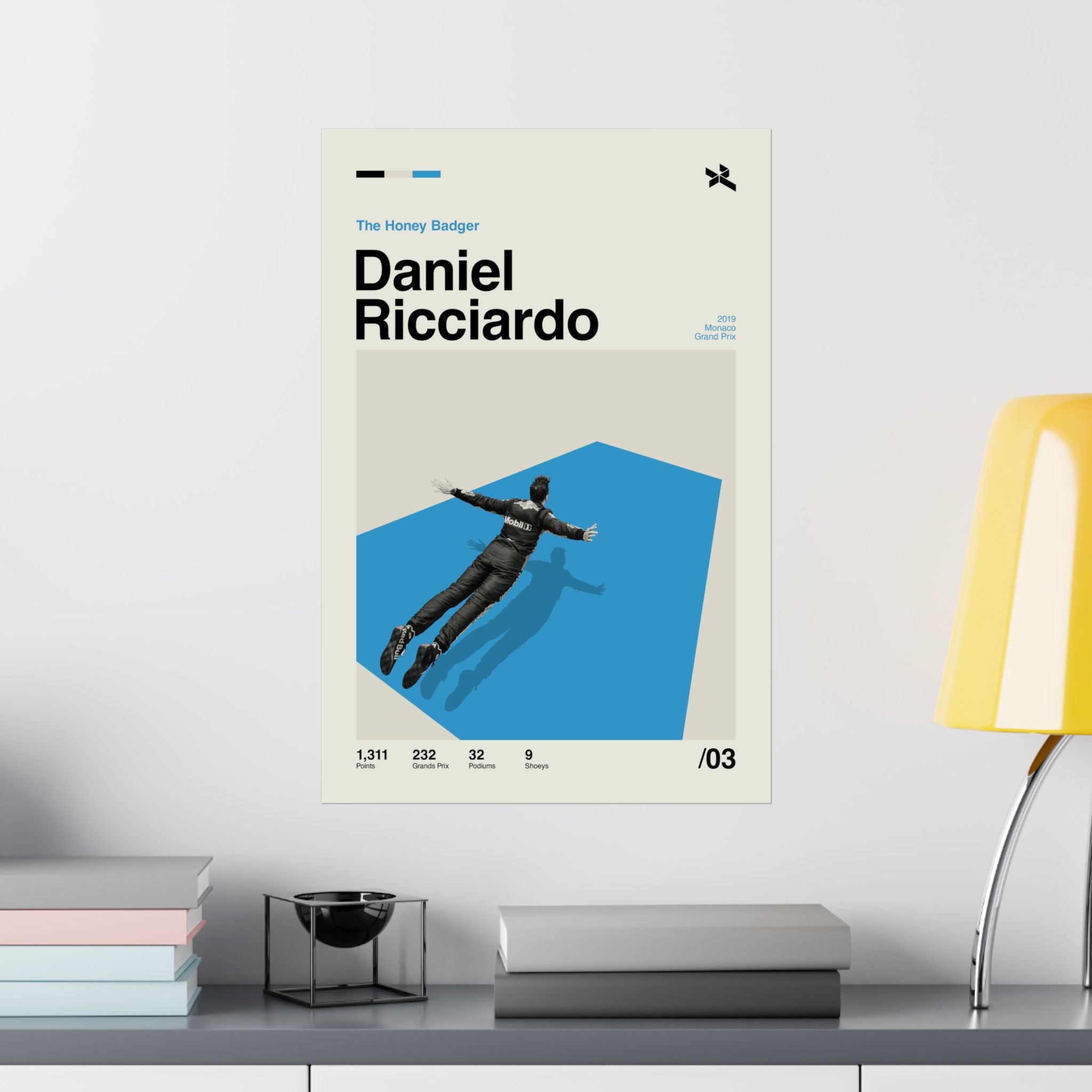 Daniel Ricciardo Mid-Century Poster