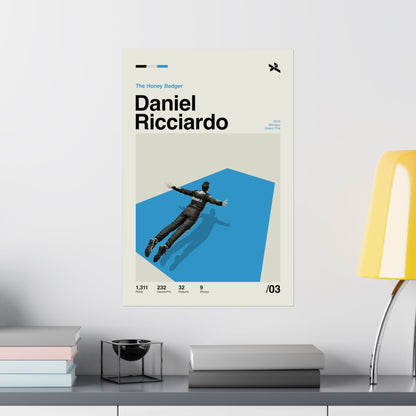 Daniel Ricciardo Mid-Century Poster