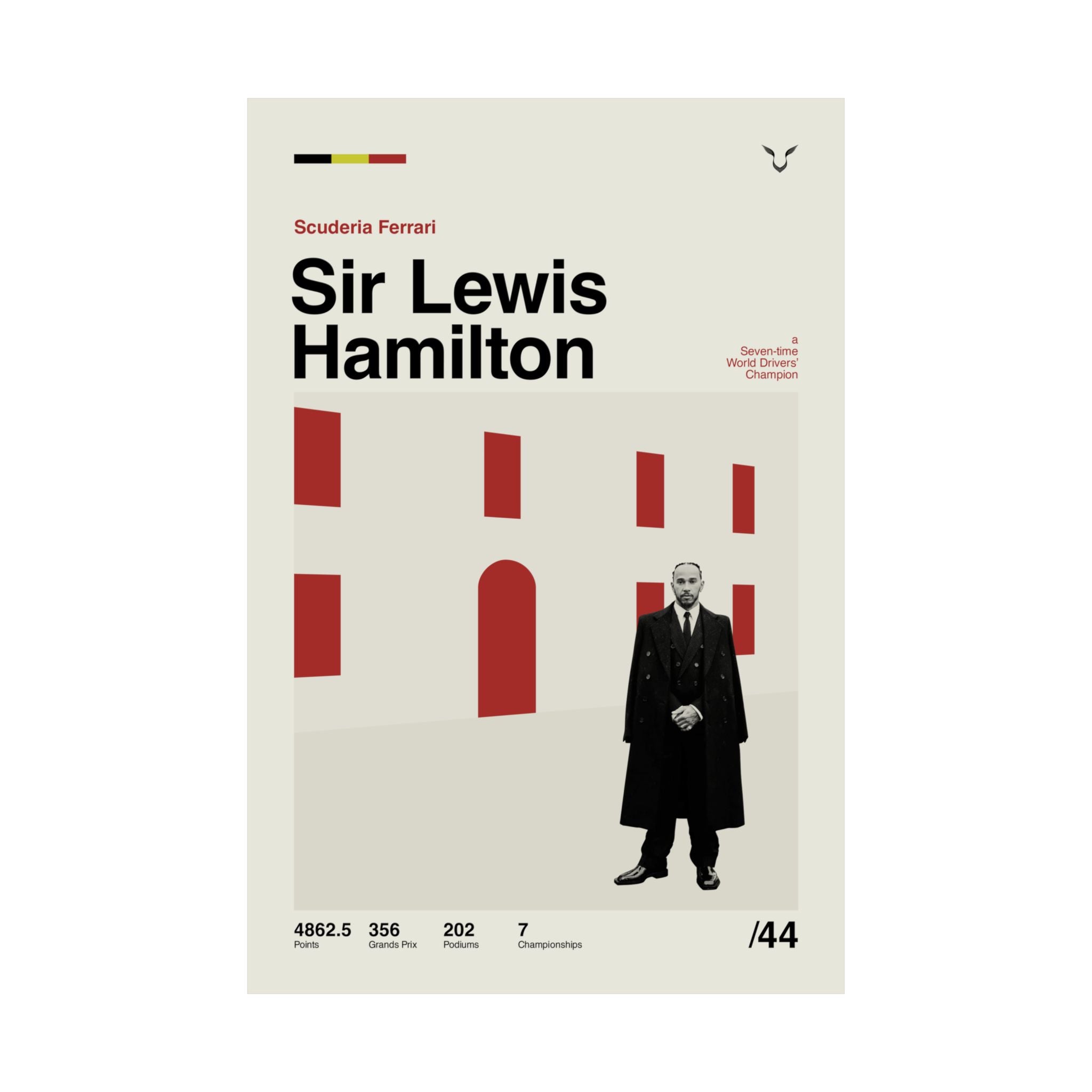 Sir Lewis Hamilton Mid-century Poster