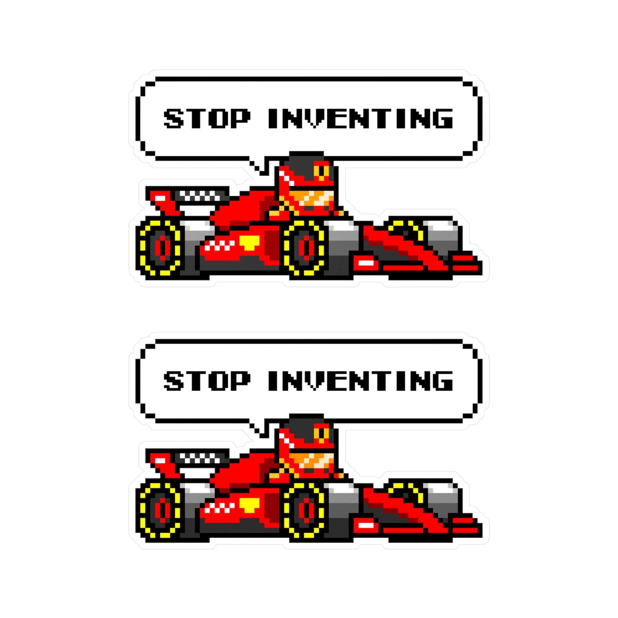 Sainz "STOP INVENTING" 8-bit Radio Vinyl Decal Sticker