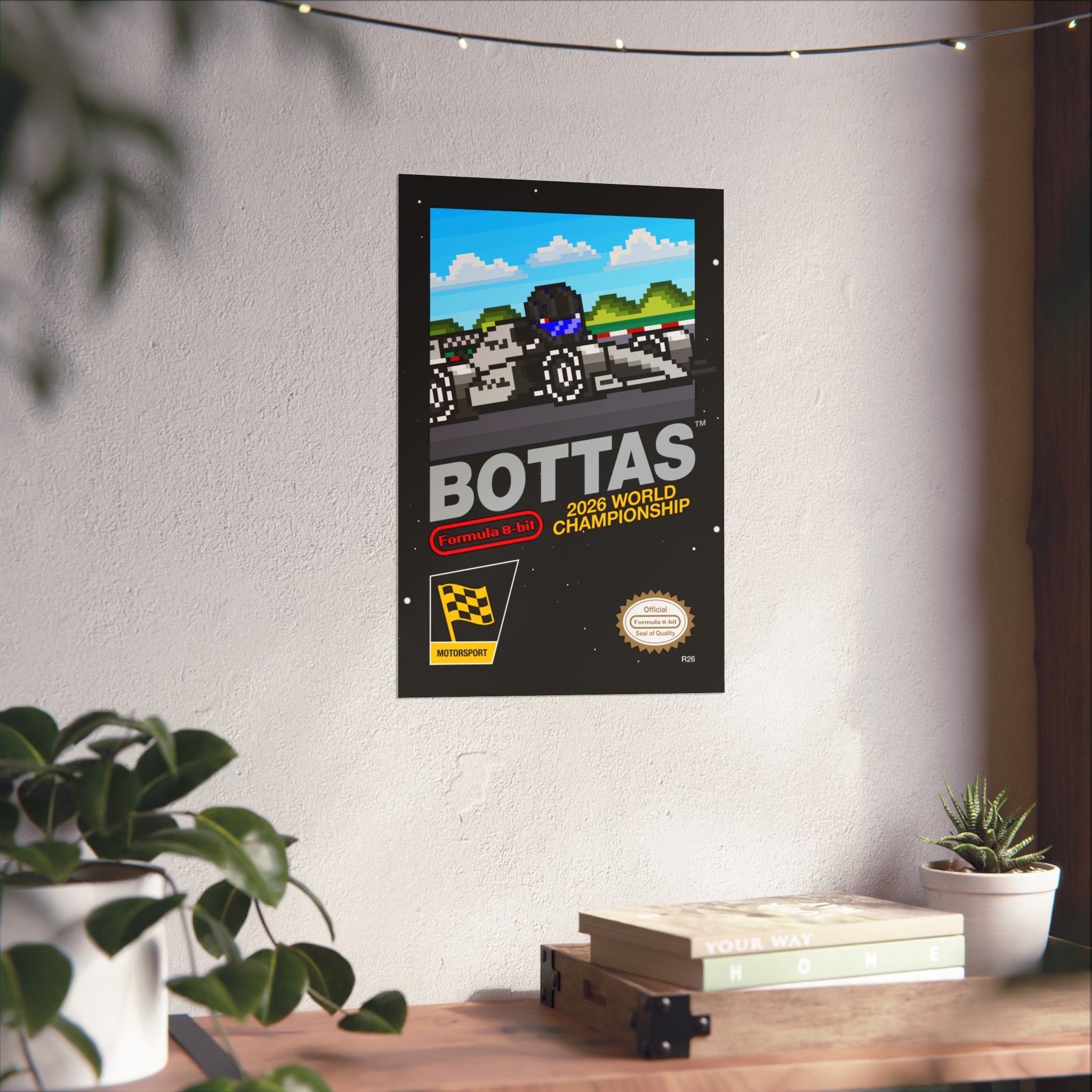 Bottas 8-bit Game Poster