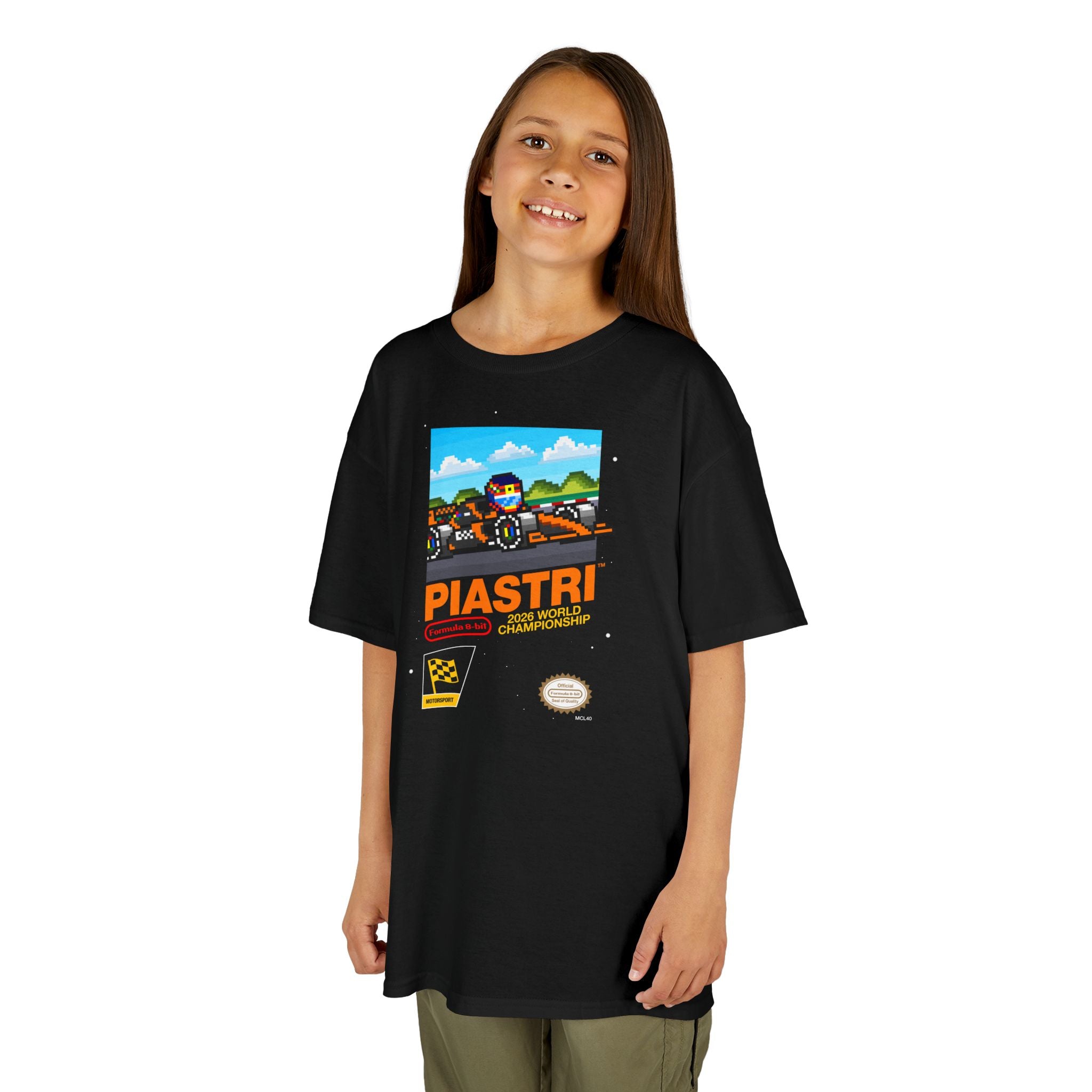 Piastri 8-bit Game Kids Heavyweight 100% Cotton T-shirt