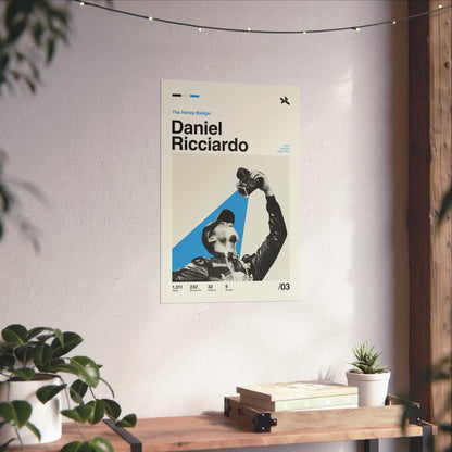 Daniel Ricciardo Mid-Century Poster