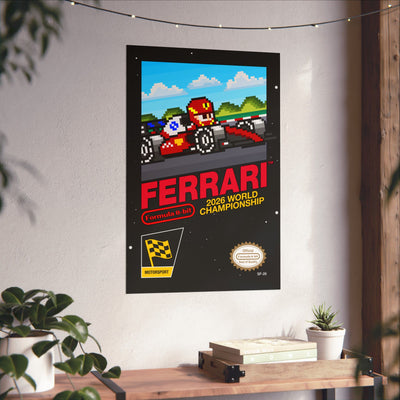 Ferrari 8-bit Game Poster