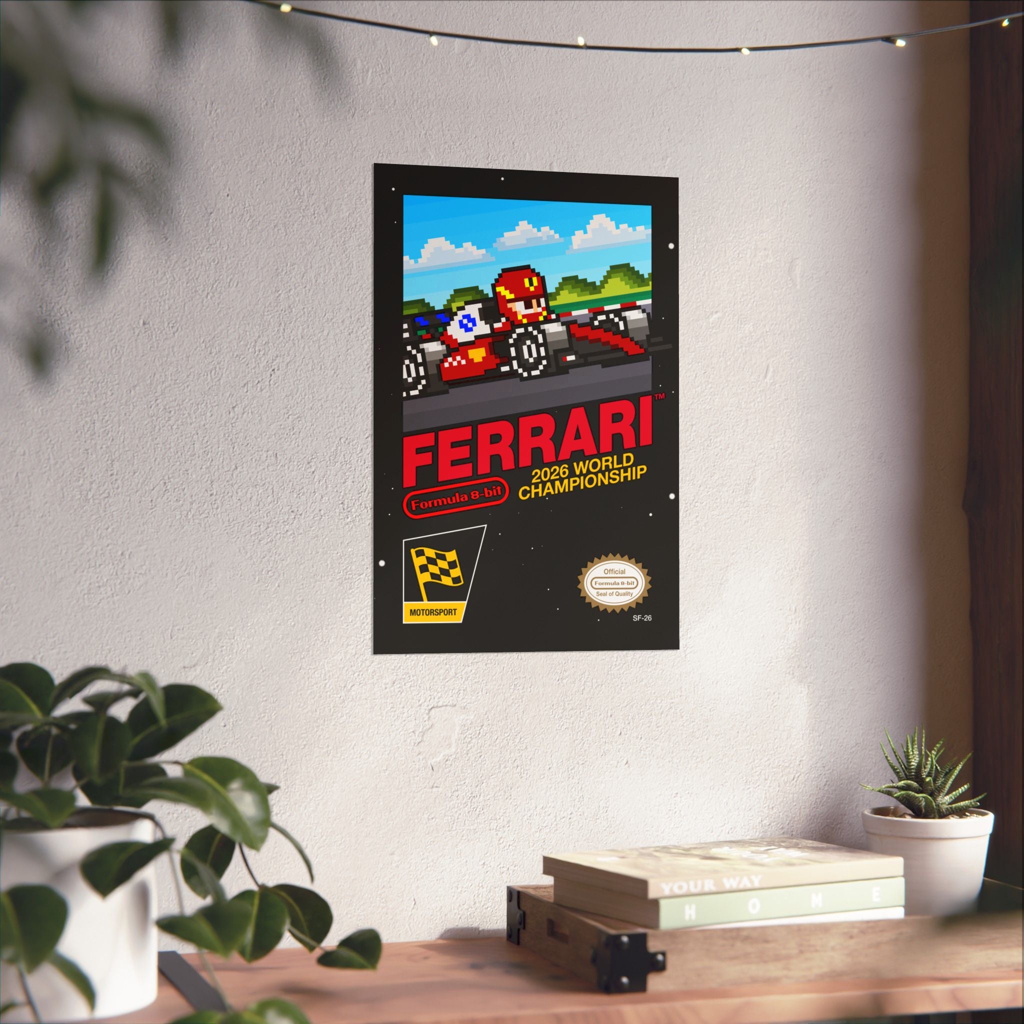 Ferrari 8-bit Game Poster