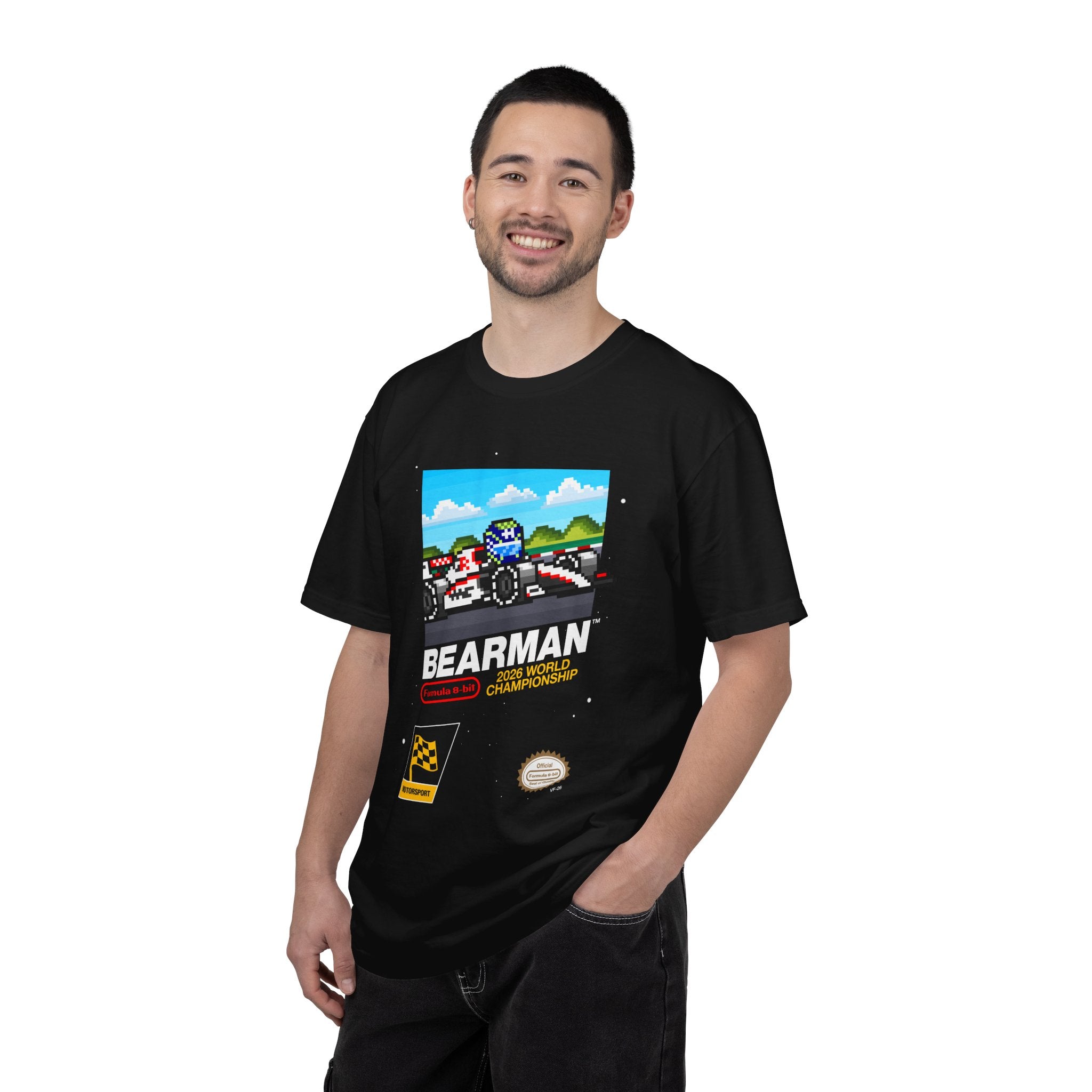 Bearman 8-bit Game Adult Heavyweight 100% Cotton T-shirt