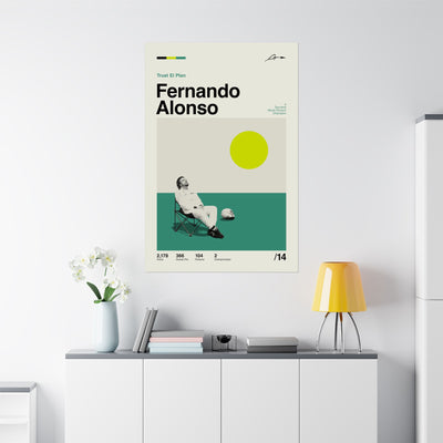 Fernando Alonso Mid-century Poster
