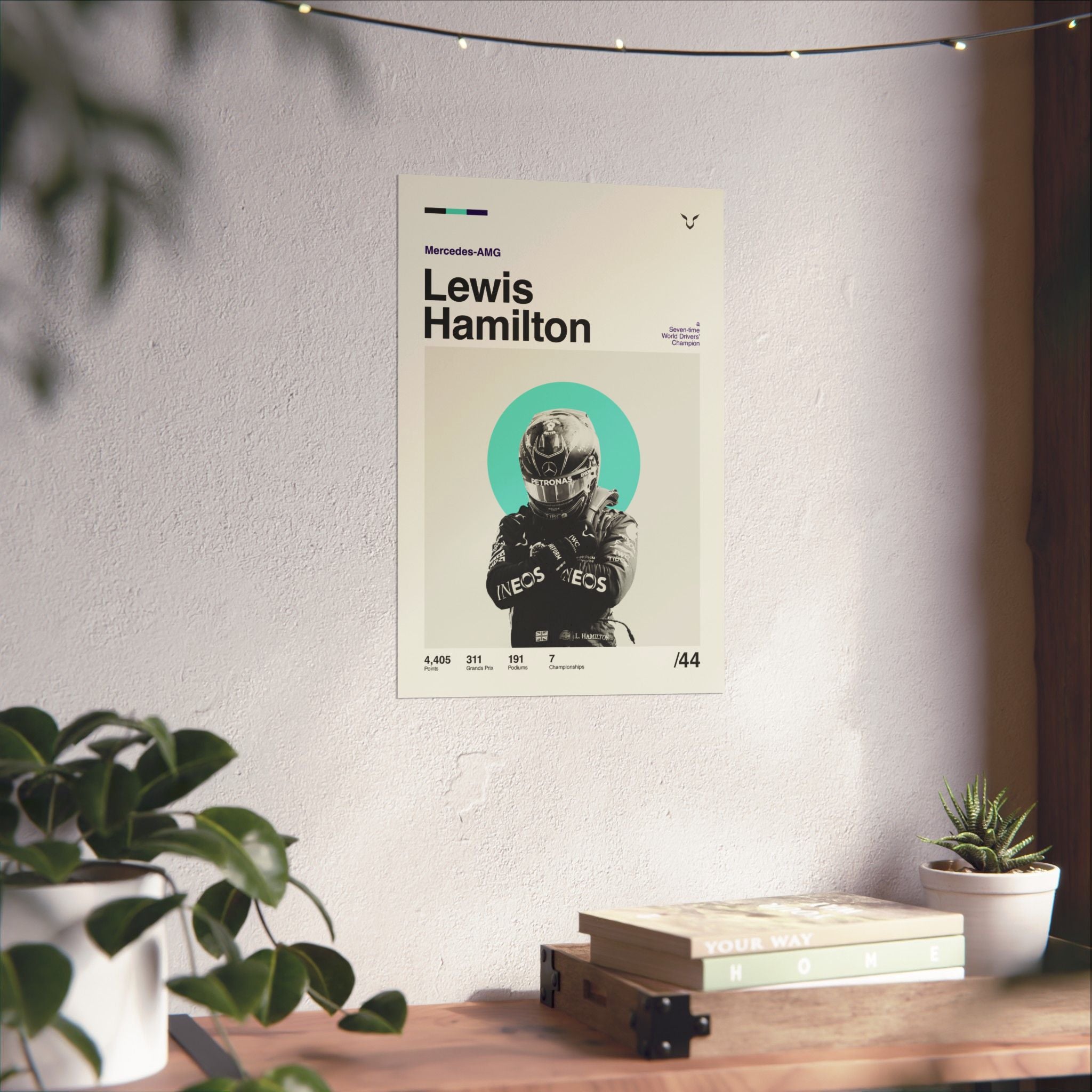 Lewis Hamilton Mid-century Poster