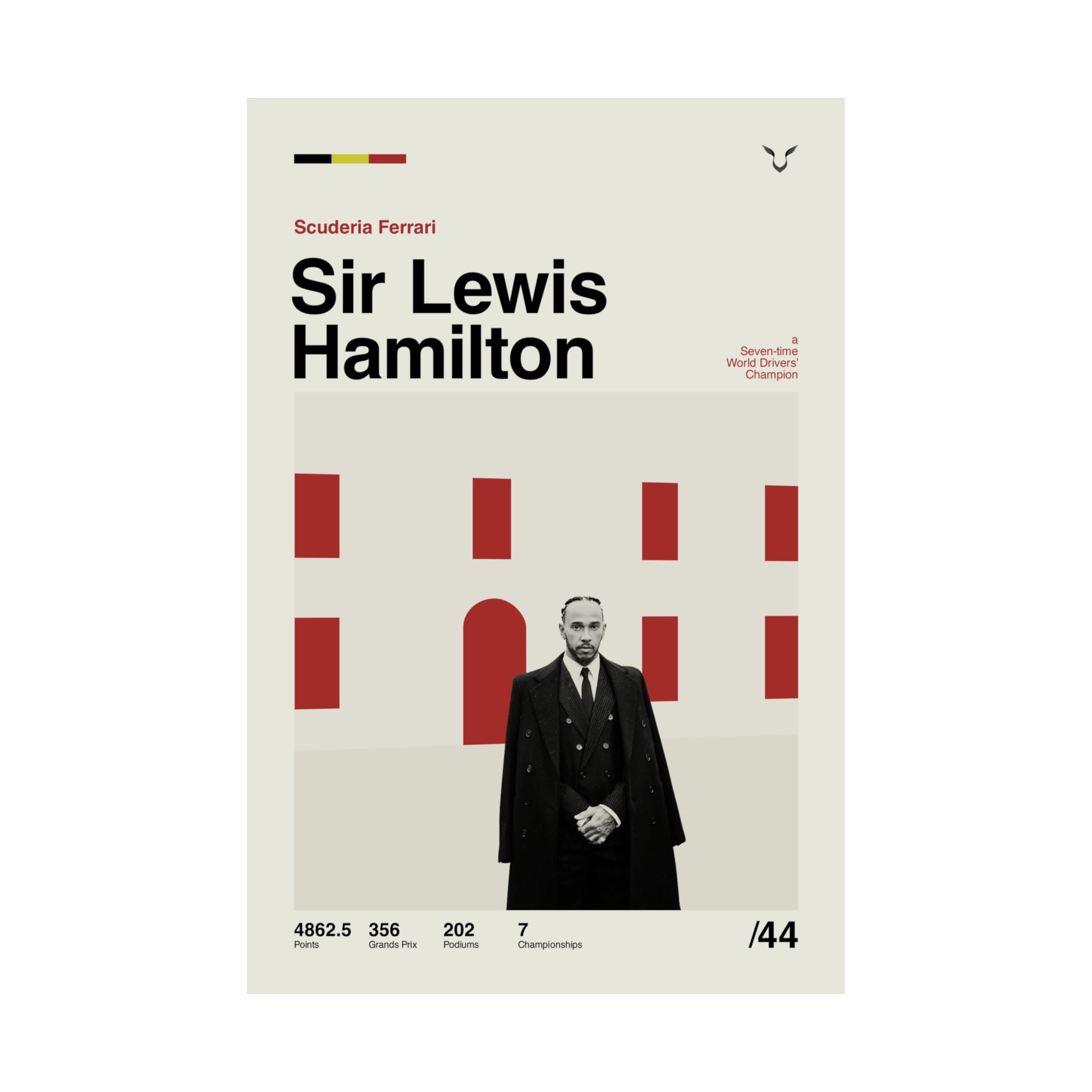 Sir Lewis Hamilton Mid-century Poster