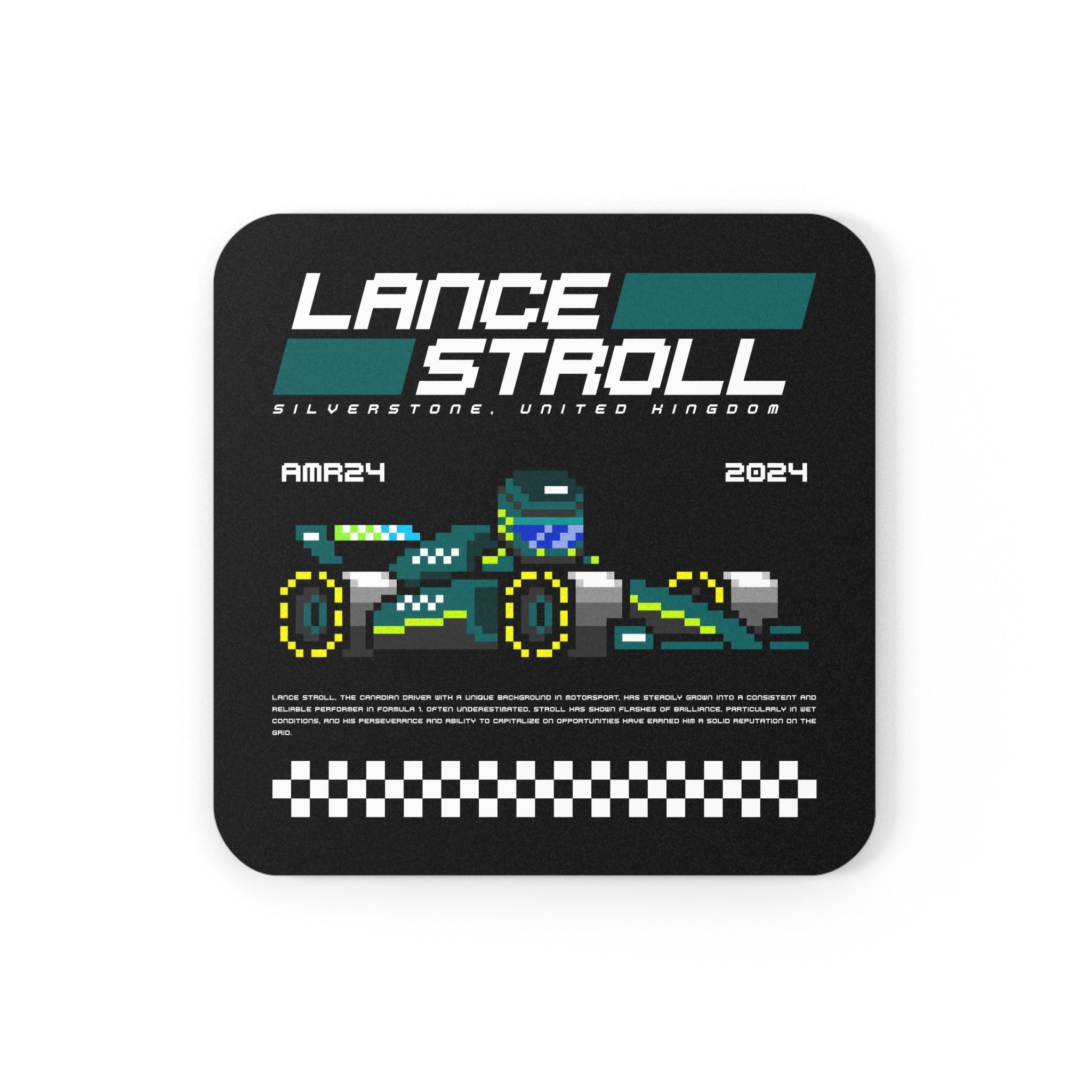 Lance Stroll 8-bit Team Cork Coaster