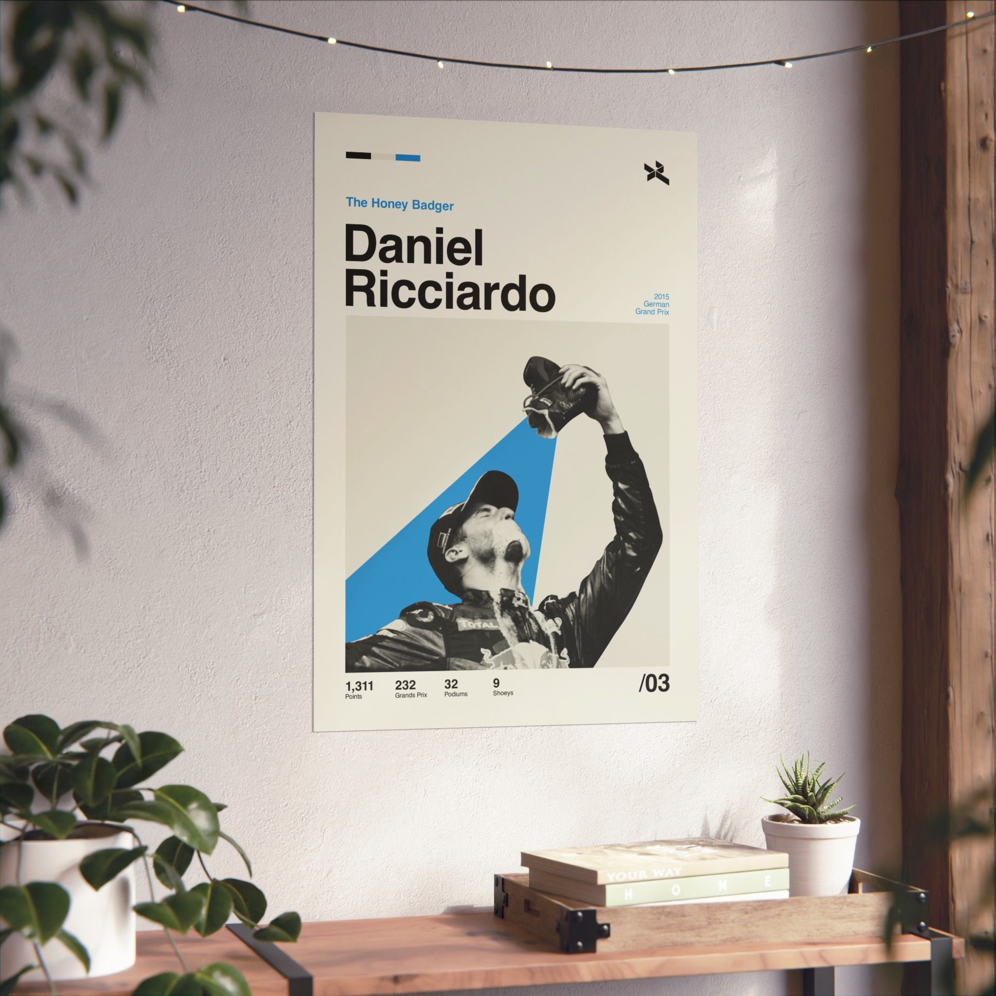 Daniel Ricciardo Mid-Century Poster