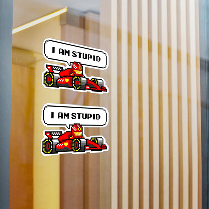 Leclerc "I AM STUPID" 8-bit Radio Vinyl Decal Sticker