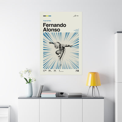 Fernando Alonso Mid-century Poster