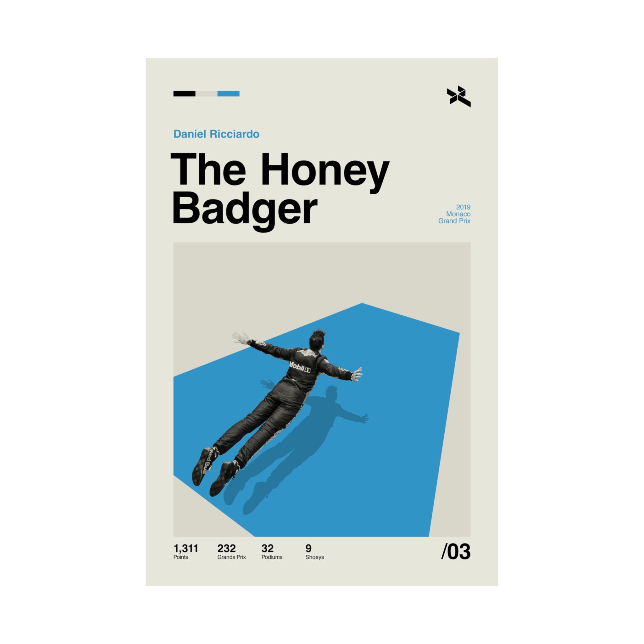 The Honey Badger Mid-century Poster