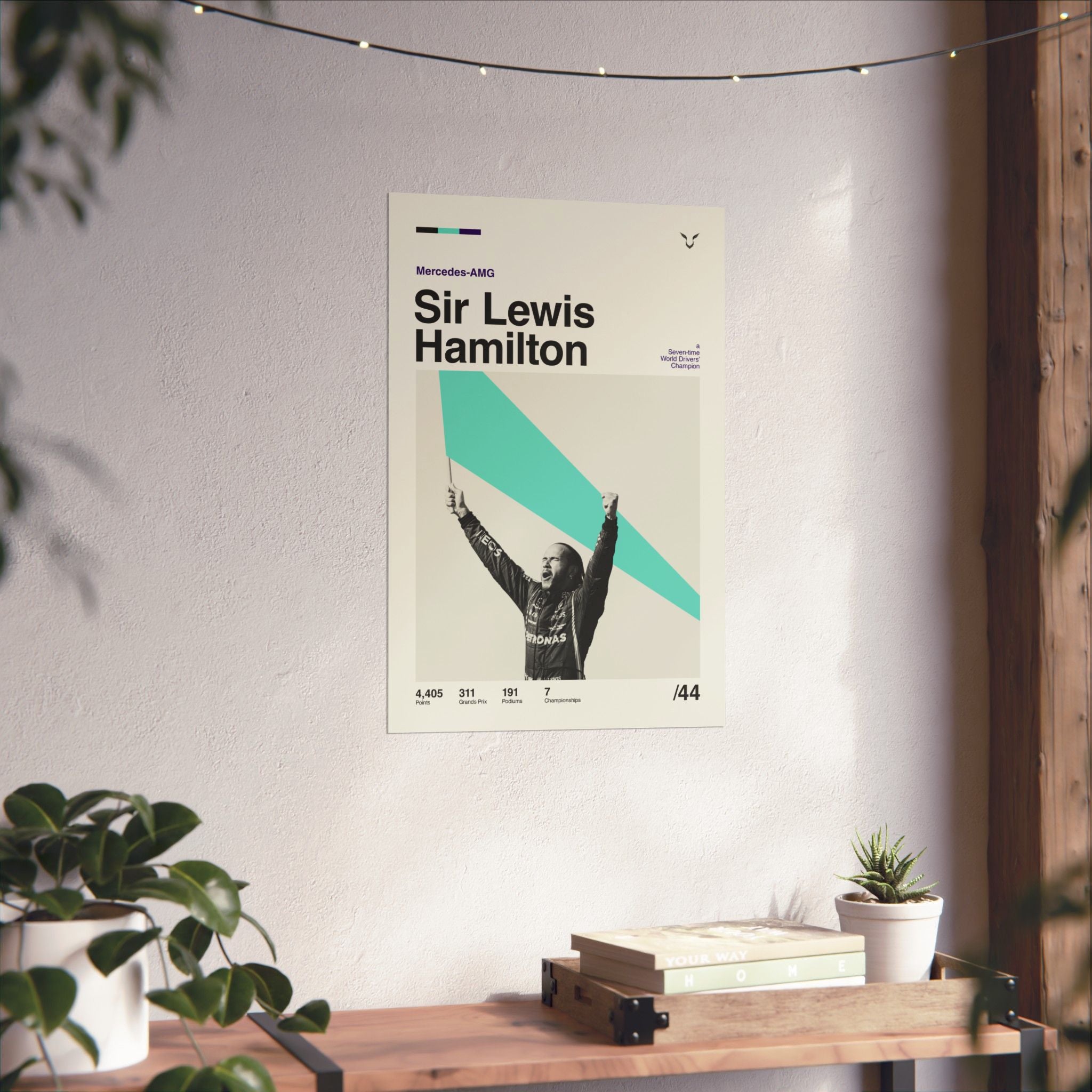 Sir Lewis Hamilton Mid-century Poster