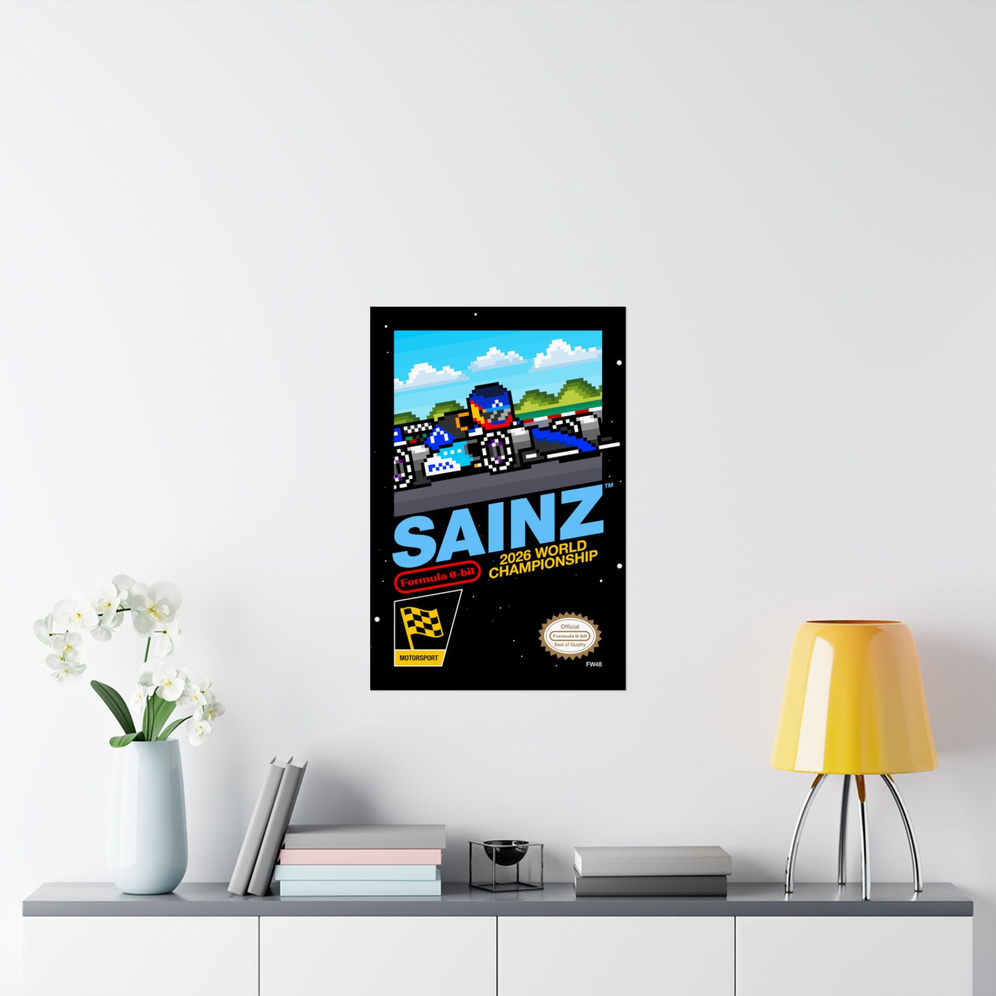 Carlos Sainz 8-bit Game Poster
