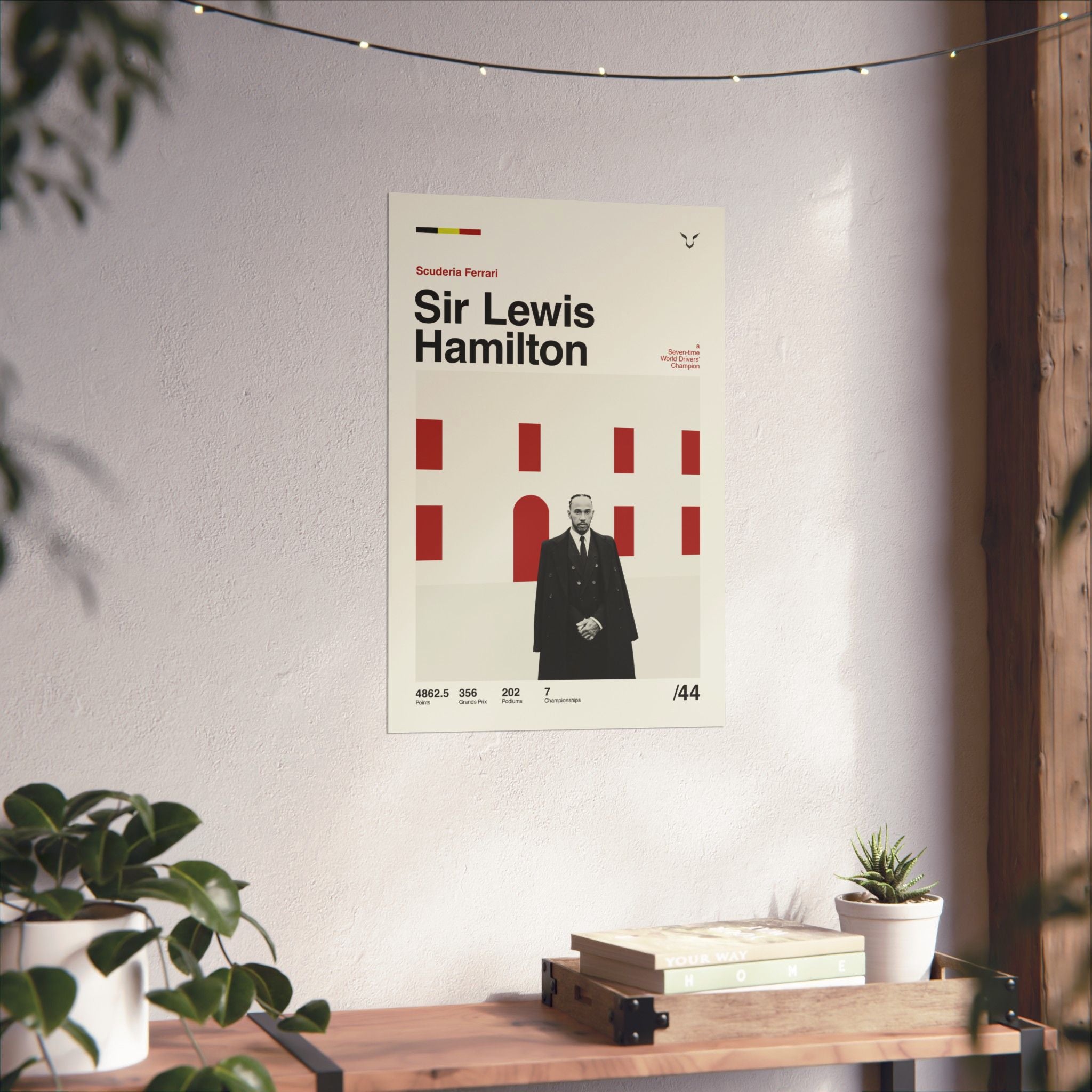 Sir Lewis Hamilton Mid-century Poster