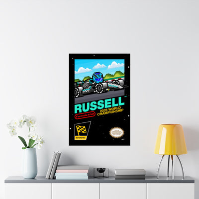 George Russell 8-bit Game Poster