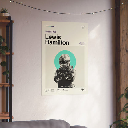 Lewis Hamilton Mid-century Poster