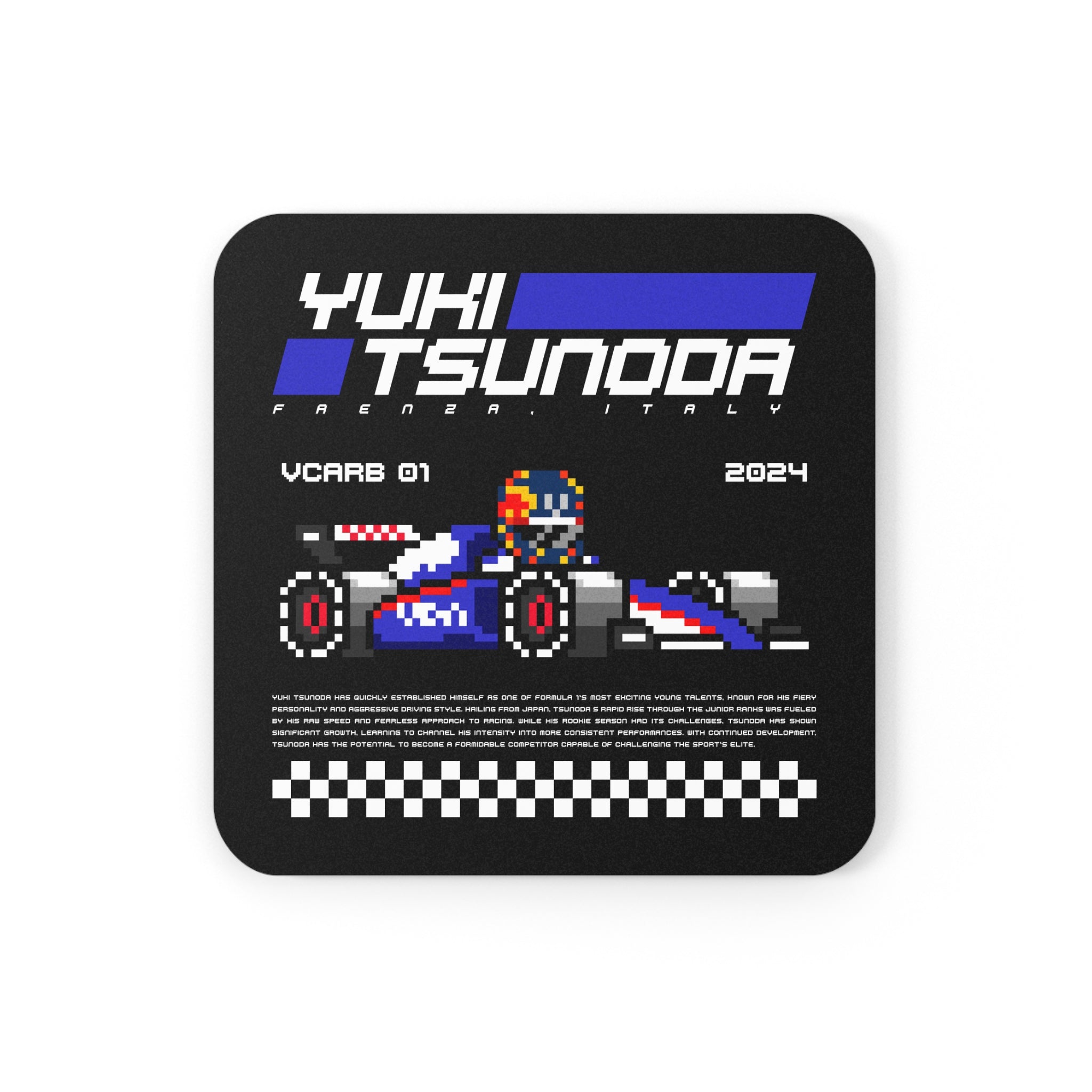 Yuki Tsunoda 8-bit Team Cork Coaster