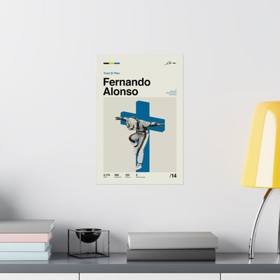 Fernando Alonso Mid-century Poster