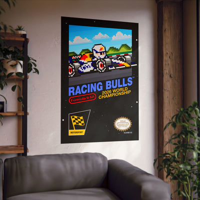 Racing Bulls 8-bit Game Poster