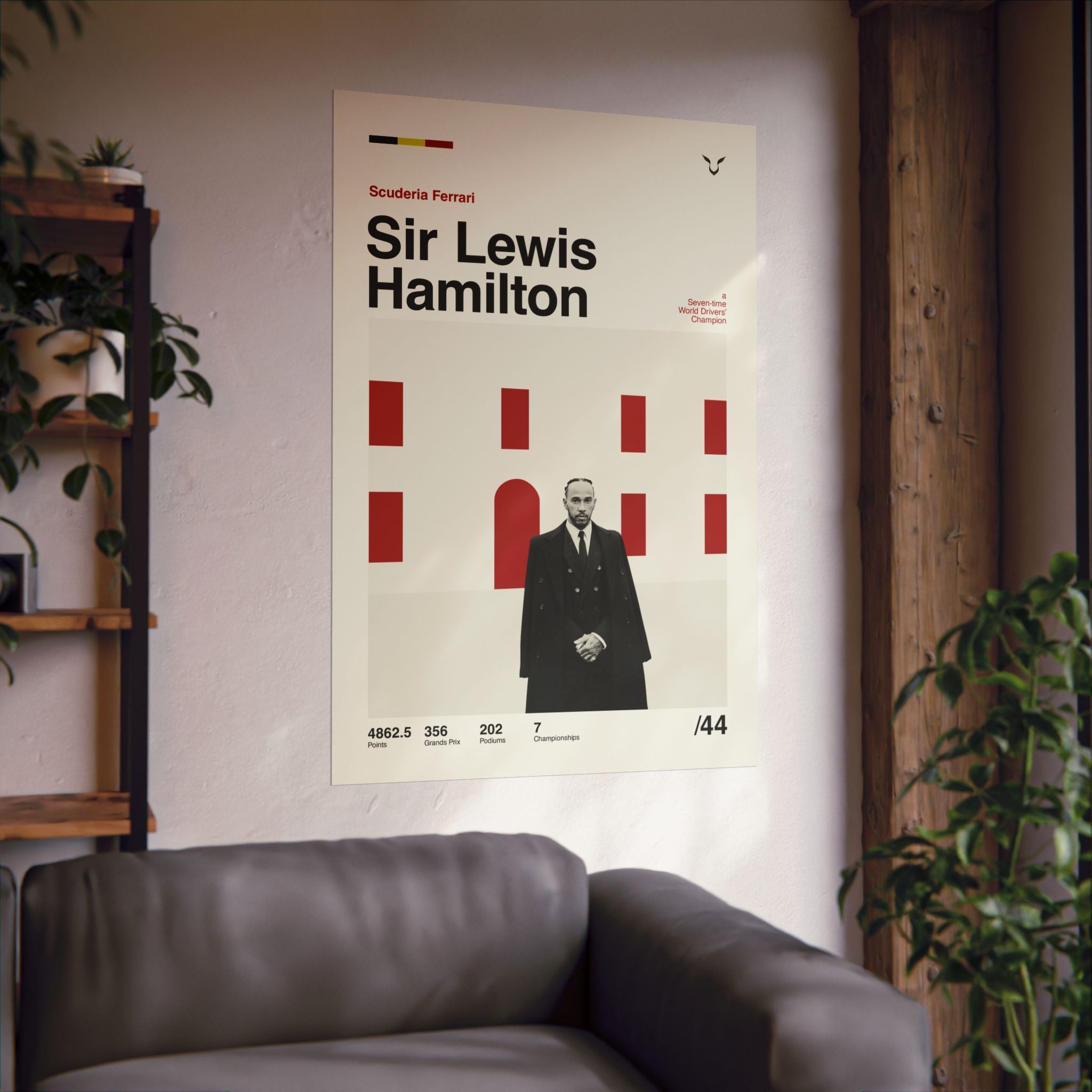 Sir Lewis Hamilton Mid-century Poster