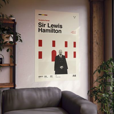 Sir Lewis Hamilton Mid-century Poster