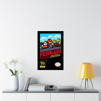 Ferrari 8-bit Game Poster