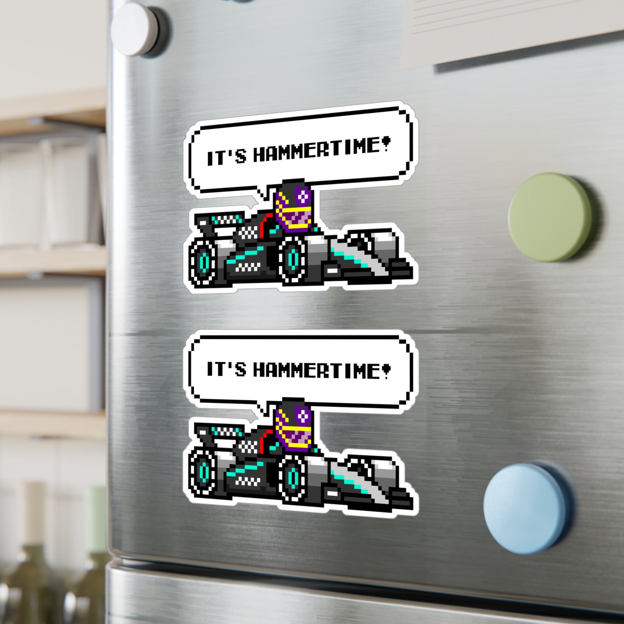 Hamilton "IT'S HAMMERTIME!" 8-bit Radio Vinyl Decal Sticker