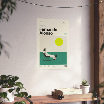 Fernando Alonso Mid-century Poster