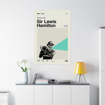 Sir Lewis Hamilton Mid-century Poster