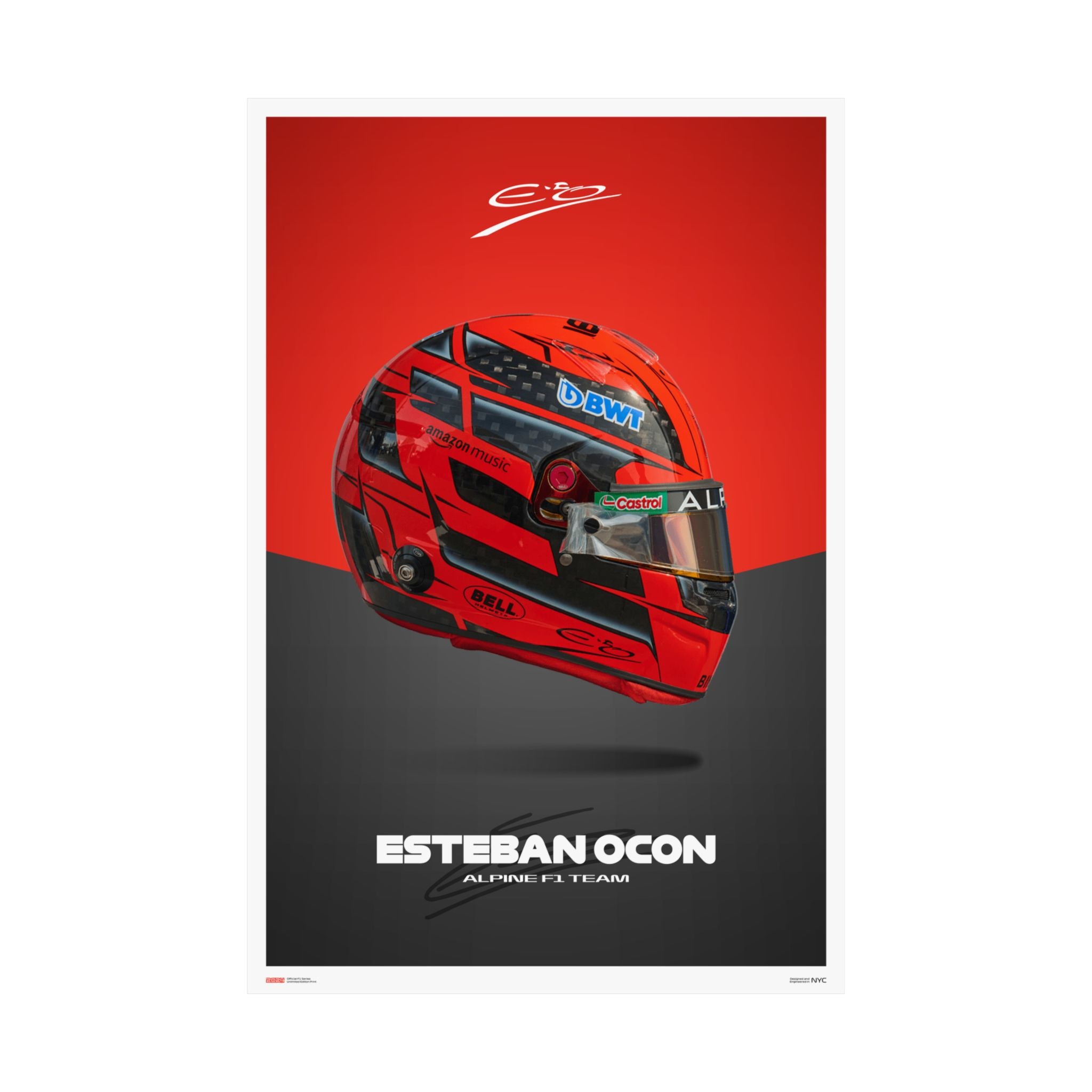 Esteban Ocon Signature Poster