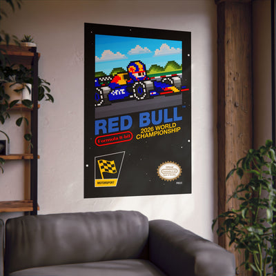 Red Bull Racing 8-bit Game Poster