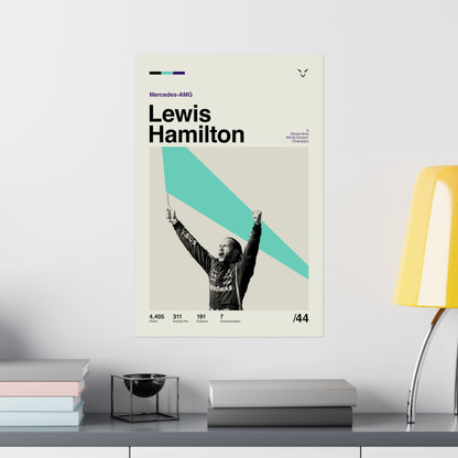 Lewis Hamilton Mid-century Poster