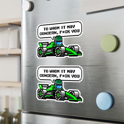 Bottas "TO WHOM IT MAY CONCERN, F*CK YOU" 8-bit Radio Vinyl Decal Sticker