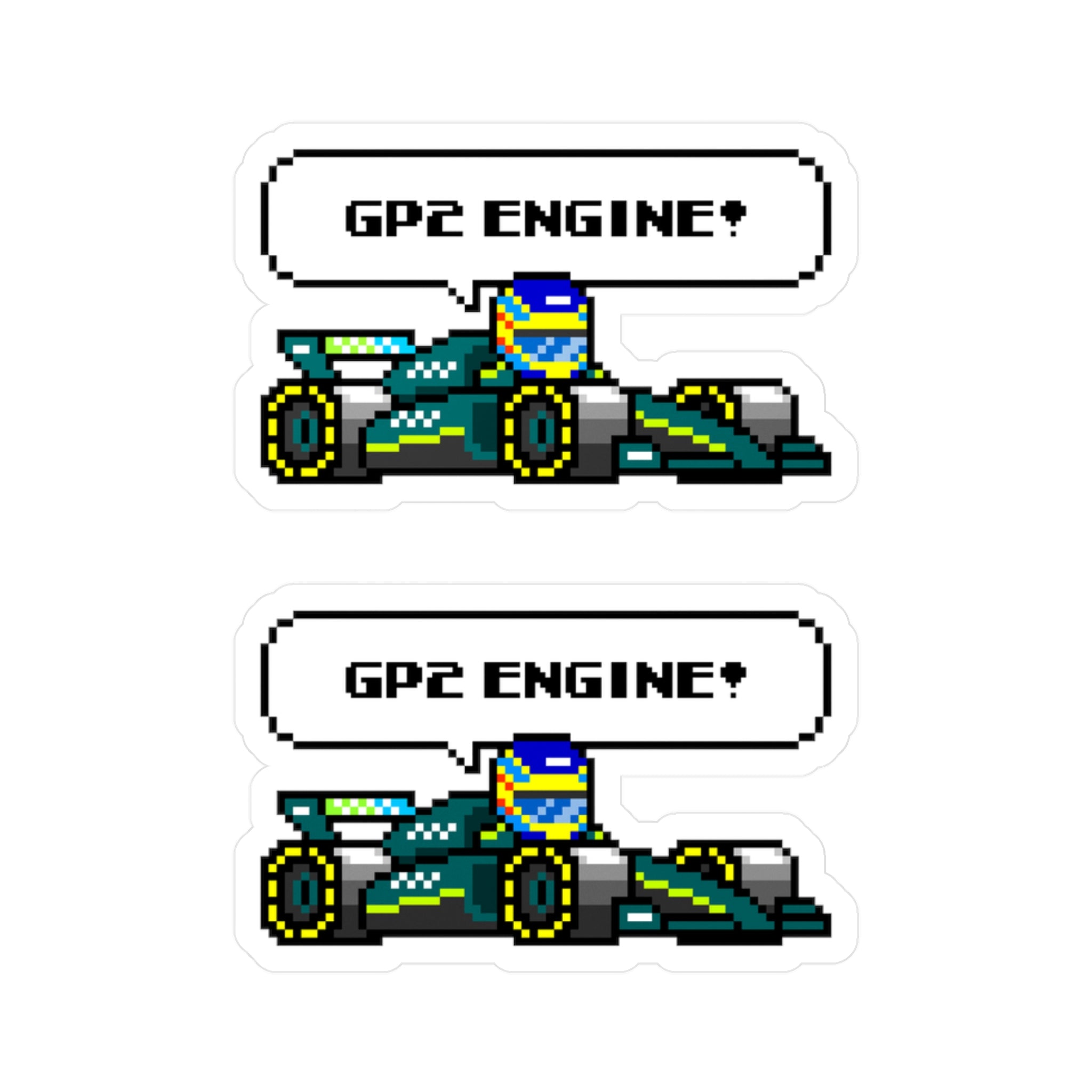 Alonso "GP2 ENGINE!" 8-bit Radio Vinyl Decal Sticker