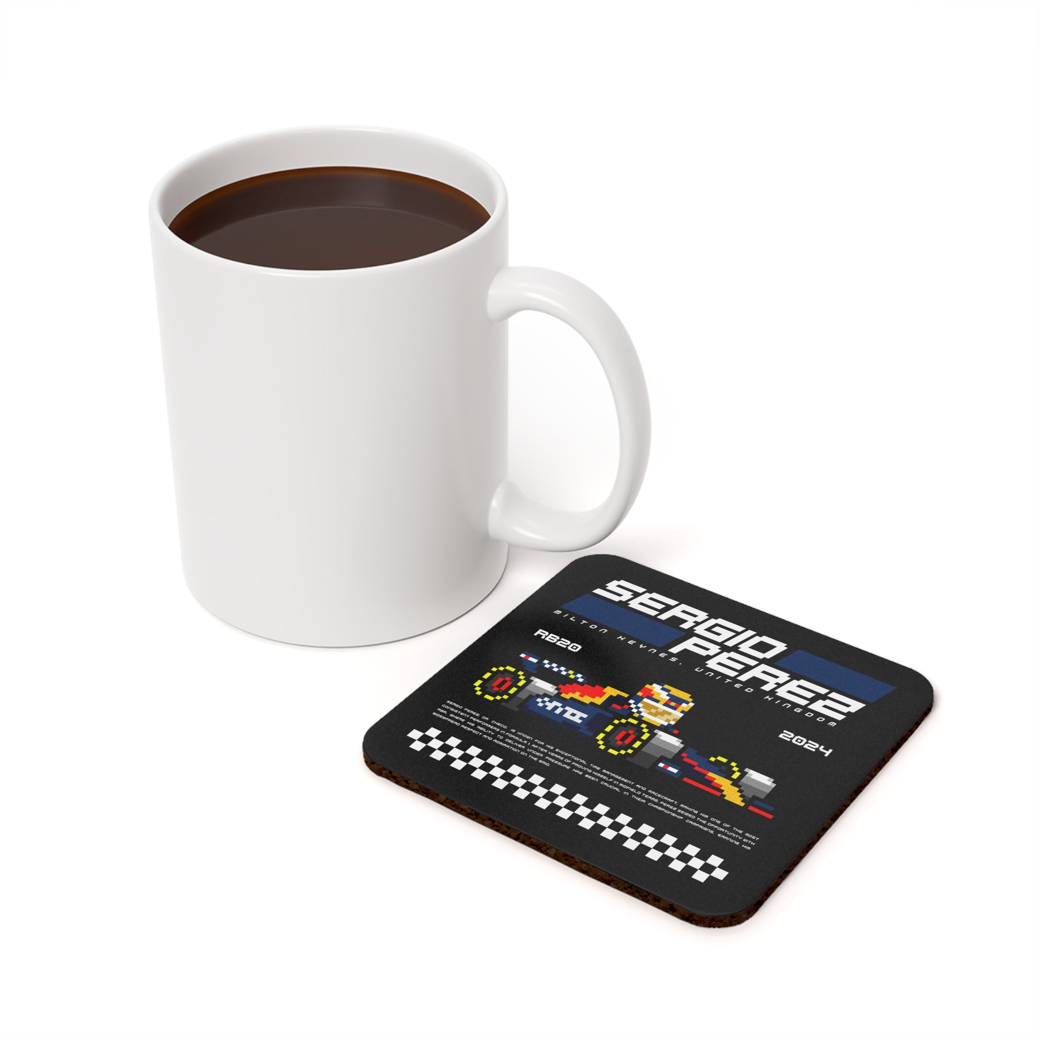 Sergio Perez 8-bit Team Cork Coaster