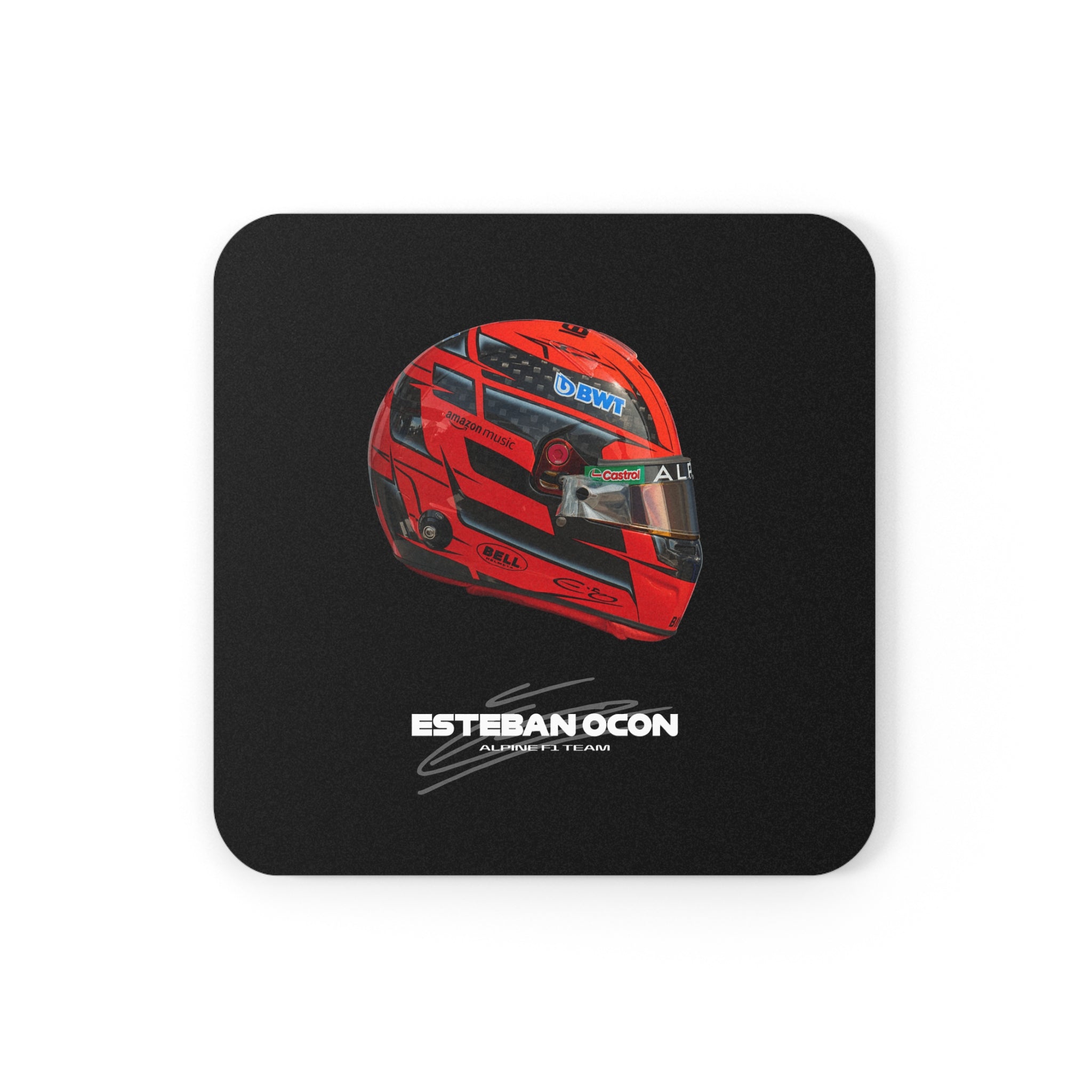 Esteban Ocon Signature Cork Coaster