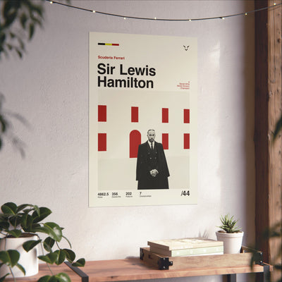 Sir Lewis Hamilton Mid-century Poster