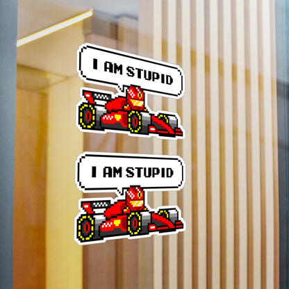 Leclerc "I AM STUPID" 8-bit Radio Vinyl Decal Sticker