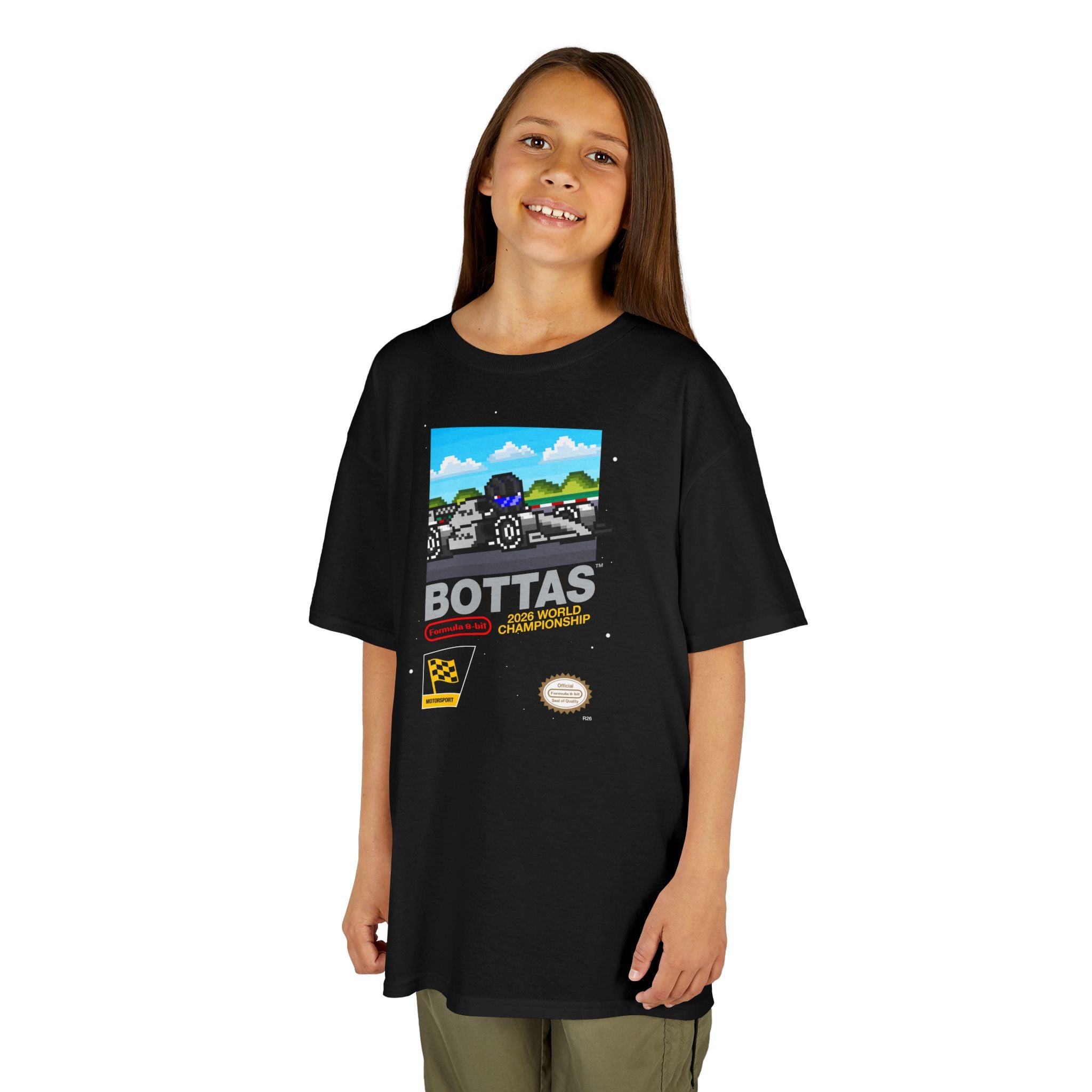 Bottas 8-bit Game Kids Heavyweight 100% Cotton T-shirt