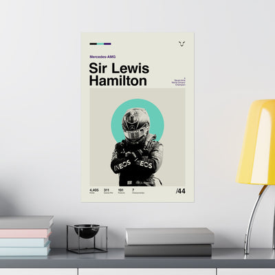 Sir Lewis Hamilton Mid-century Poster